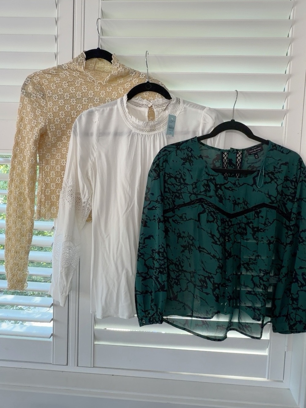 Bundle Three Blouses: Lucky Brand, Loft, Boutique XS/S